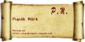 Pupák Márk névjegykártya